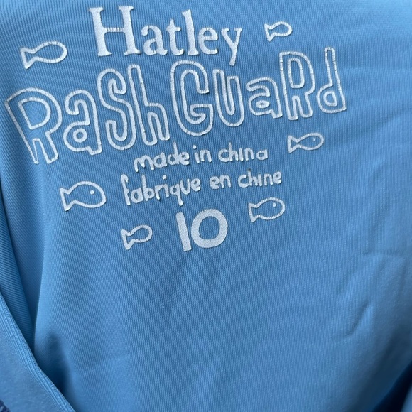 Hatley 10 Boys Rashguard Large Blue Short Sleeve Swim Tops Tshirt Vacation Beach - Picture 5 of 6